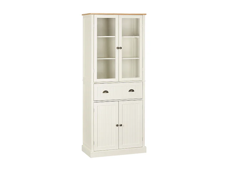 Alacena de cocina crema 76x40x182.5 cm HOMCOM