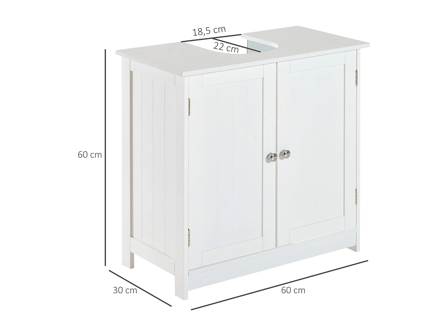 Armario para debajo del lavabo blanco 60x30x60cm HOMCOM