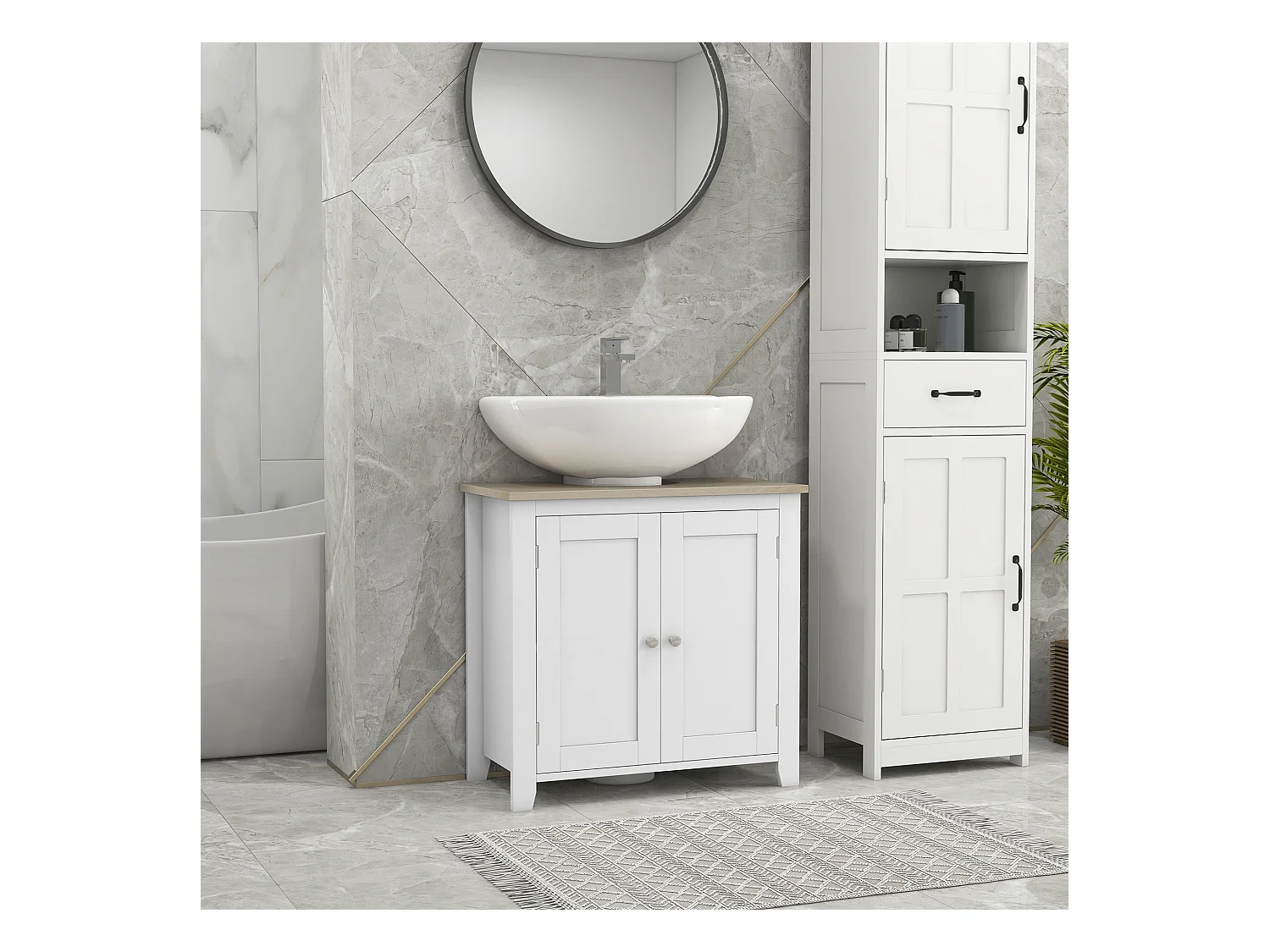 Armario de baño blanco 60x30x60 cm kleankin