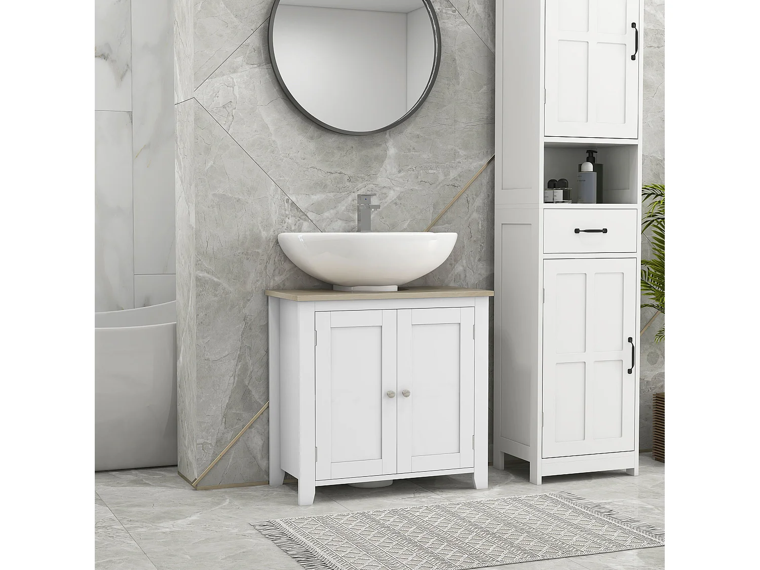 Armario de baño blanco 60x30x60 cm kleankin