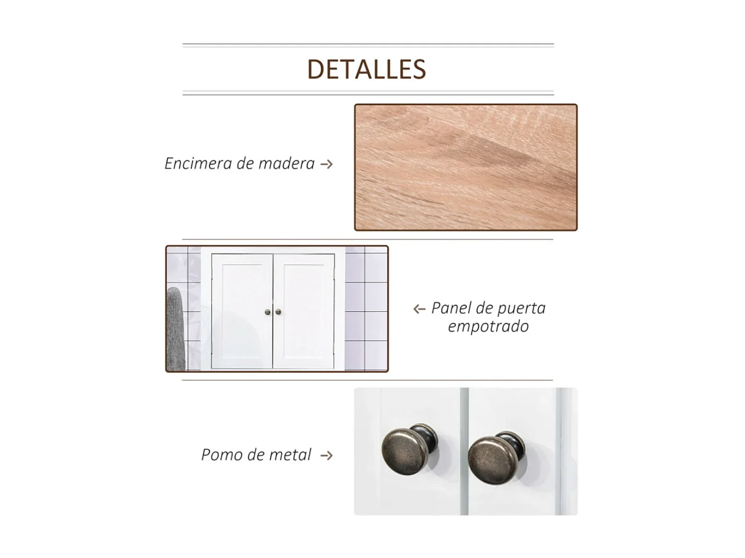 Armario de baño blanco 60x30x60 cm kleankin