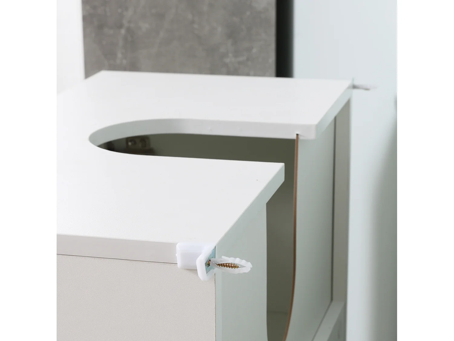 Mueble para debajo del lavabo blanco 60x30x62.5 cm kleankin