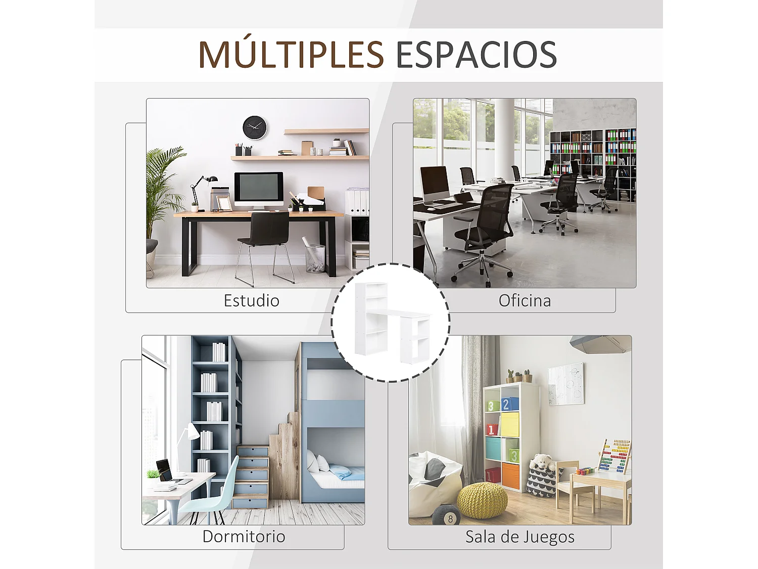 Mesa con estantería blanco 120x55x120cm HOMCOM