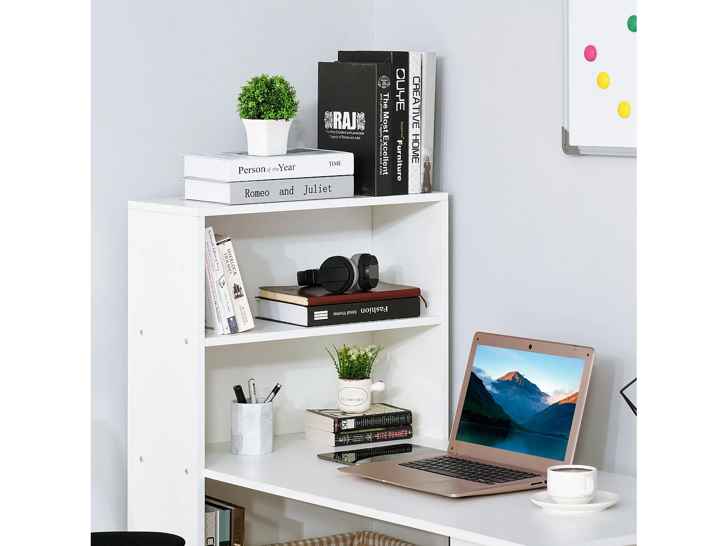 Mesa con estantería blanco 120x55x120cm HOMCOM