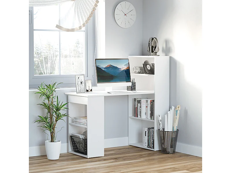 Mesa con estantería blanco 120x55x120cm HOMCOM