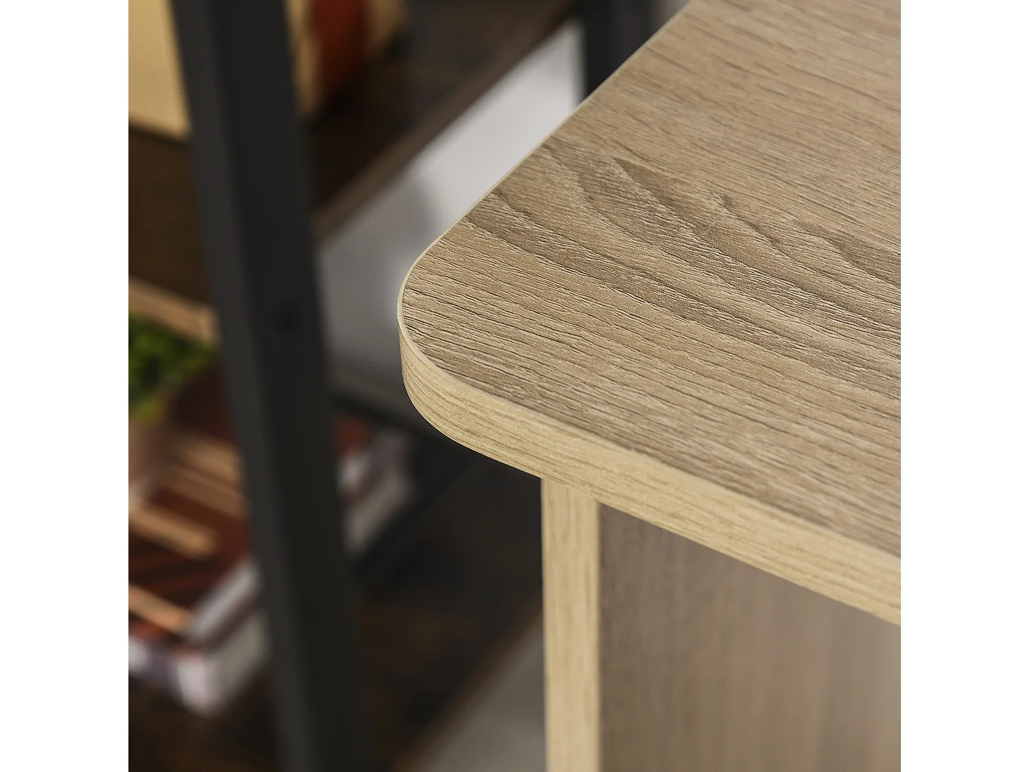 Mesa de escritorio color roble y blanco 100x55x74 cm HOMCOM