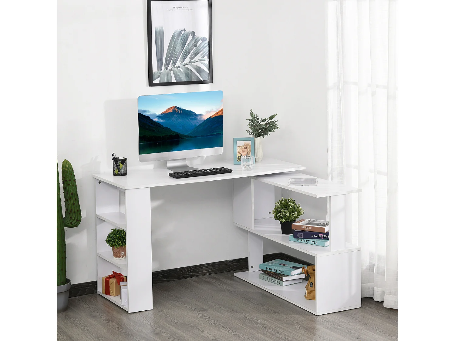 Mesa de ordenador blanco 120x110x74.5 cm HOMCOM