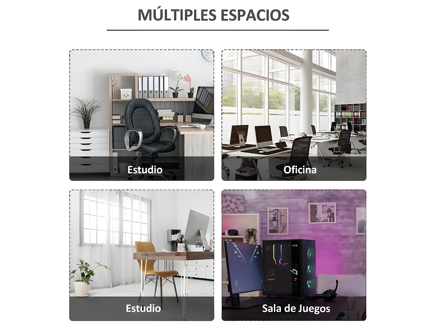 Mesa de ordenador roble natural y blanco 142x142x76 cm Vinsetto