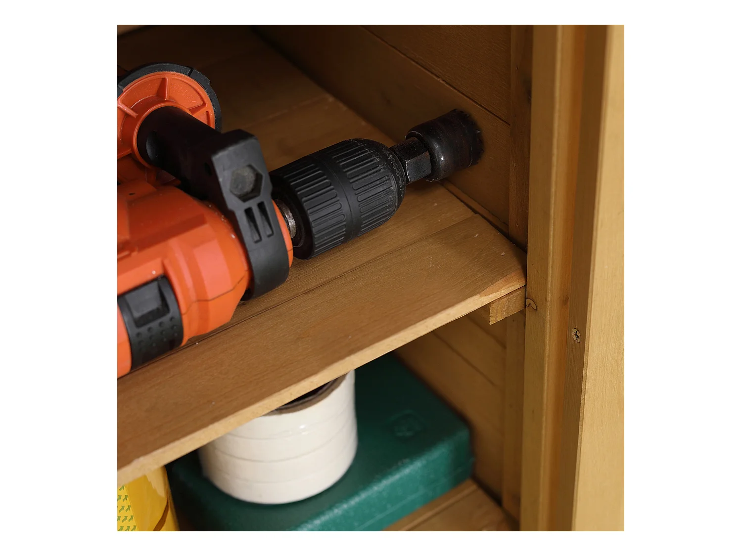 Armario de jardín madera natural 75x40x90 cm Outsunny