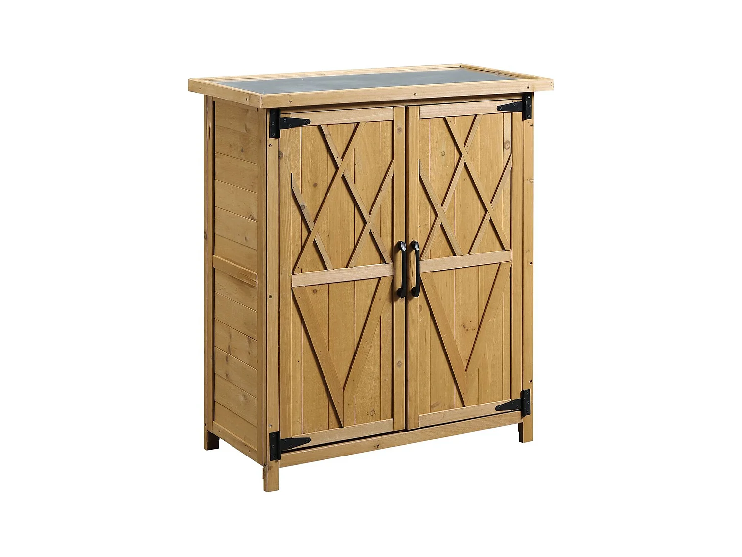 Armario de jardín madera natural 75x40x90 cm Outsunny