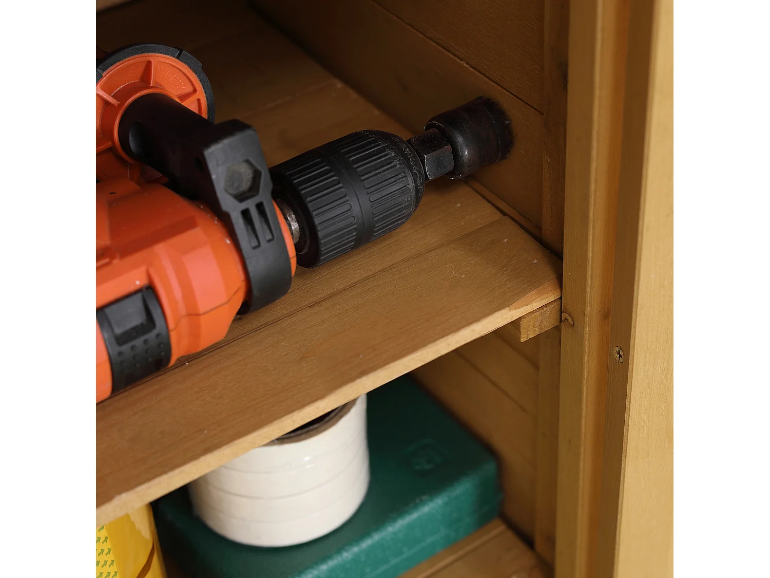 Armario de jardín madera natural 75x40x90 cm Outsunny