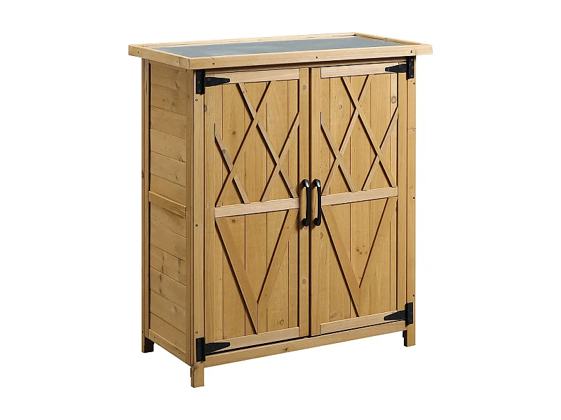 Armario de jardín madera natural 75x40x90 cm Outsunny