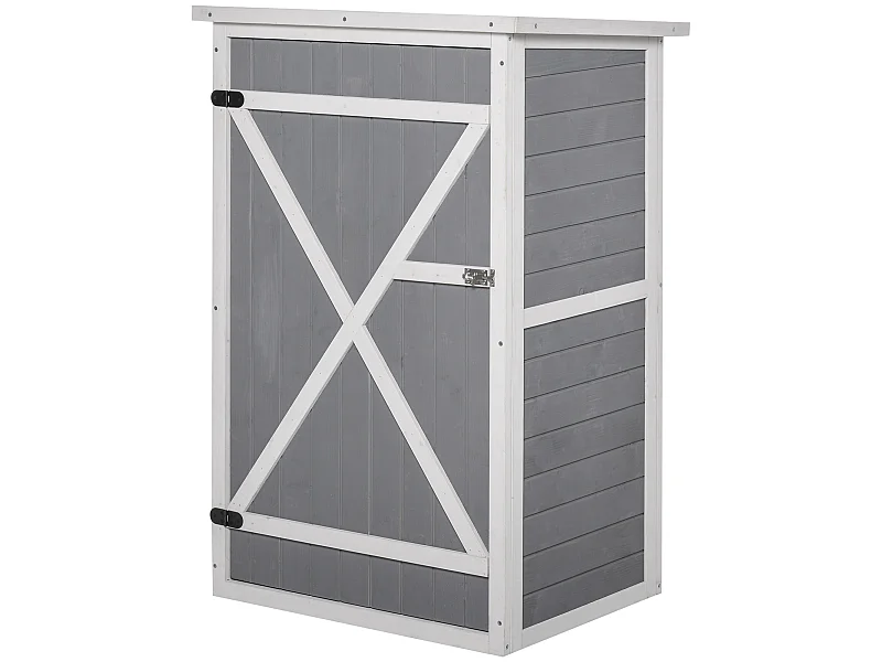 Caseta para jardín gris 76x56x115 cm Outsunny