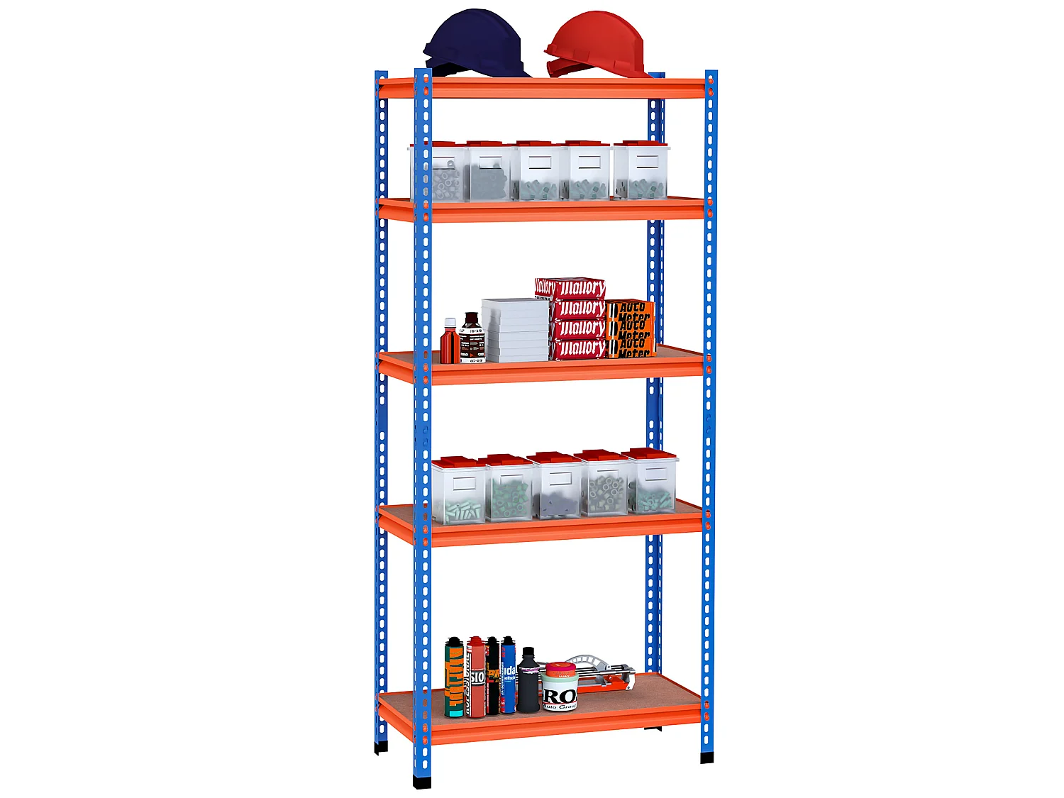 Estantería metálica de almacenaje naranja 80x40x182 cm HOMCOM