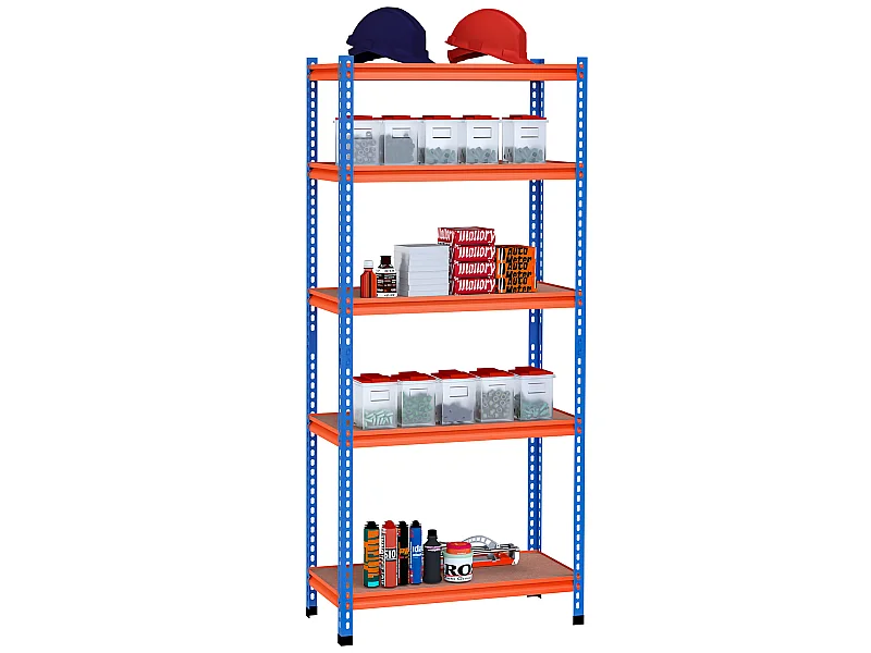 Estantería metálica de almacenaje naranja 80x40x182 cm HOMCOM