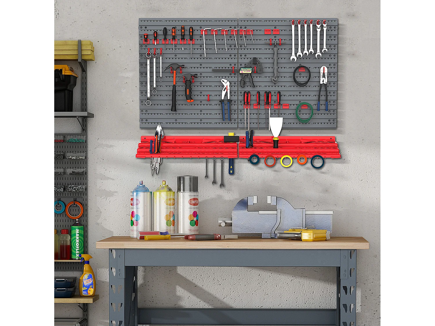 Soporte de herramientas gris 95.5x23x53.5 cm DURHAND