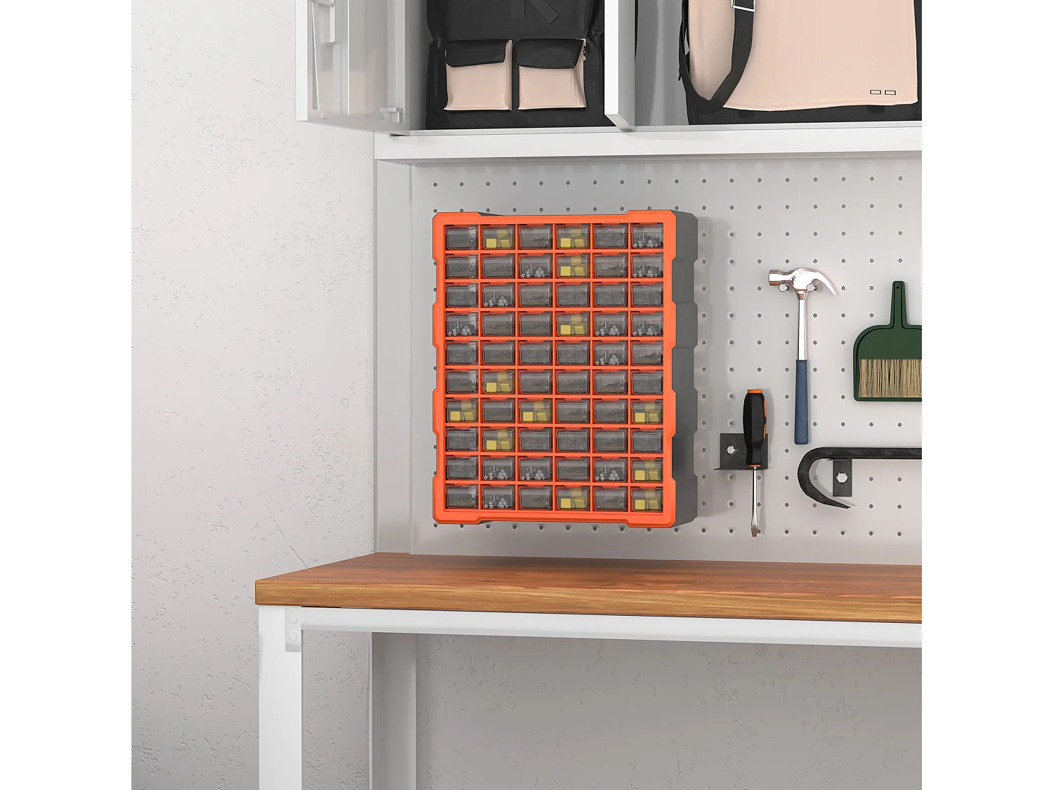 Armario organizador de herramientas naranja 38x16x47,5cm DURHAND