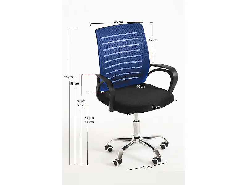 Silla de Oficina Visi en Azul - Máxima Ergonomía - Ideal para Escritorio y Gaming