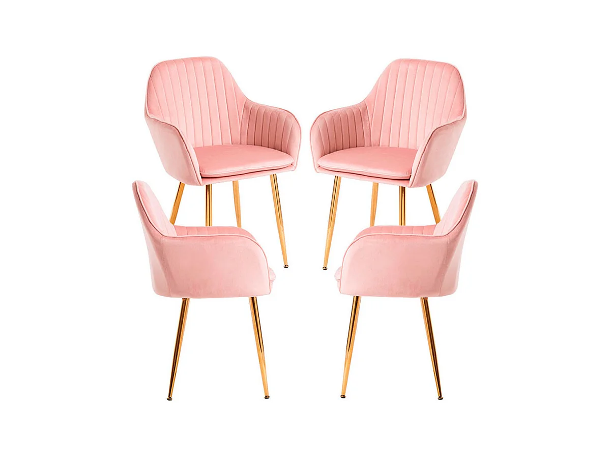 Packs Sillas Comedor - Pack 4 Sillas Chic Golden - Rosa