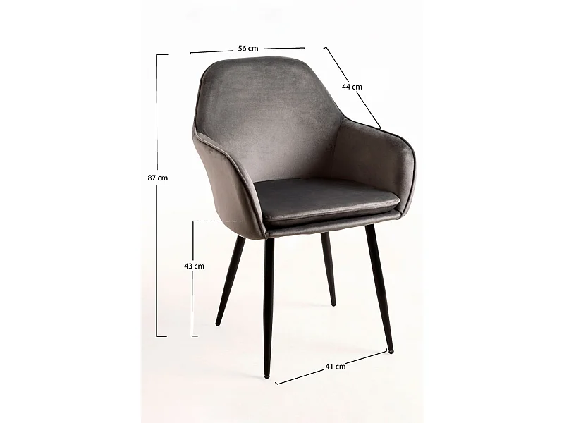 Sillas Comedor - Silla Chic Black - Gris oscuro