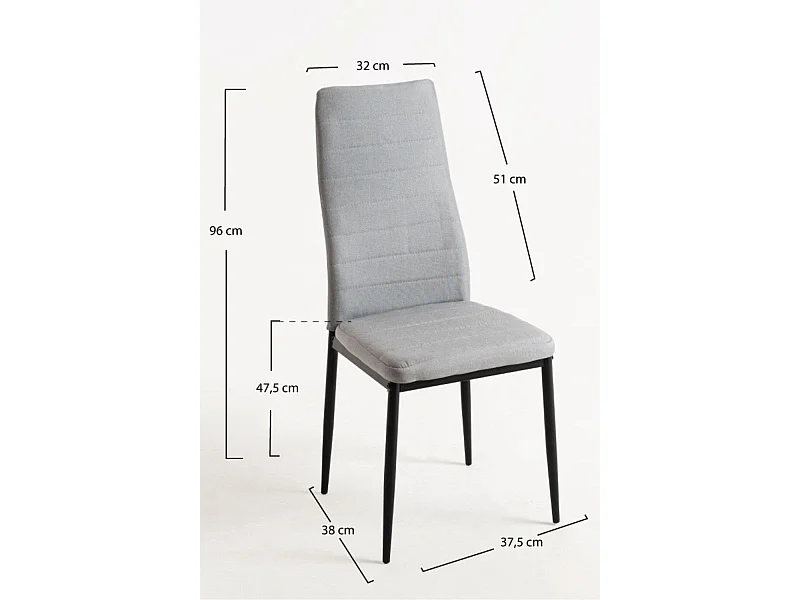 Packs Sillas Comedor - Pack 4 Sillas Lauter Tela - Gris