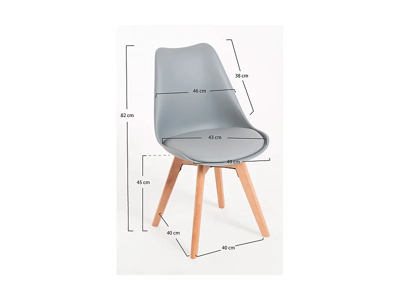 Packs Sillas Comedor - Pack 2 Sillas Synk Basic - Gris claro