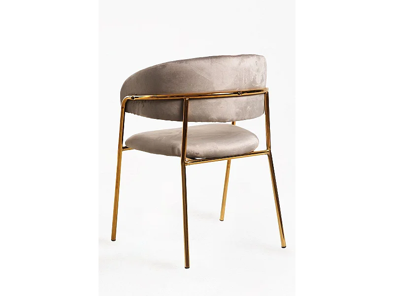 Sillas Comedor - Silla Moniel Golden Terciopelo - Gris oscuro