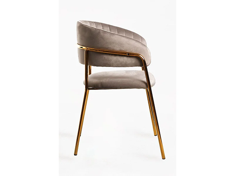 Sillas Comedor - Silla Moniel Golden Terciopelo - Gris oscuro