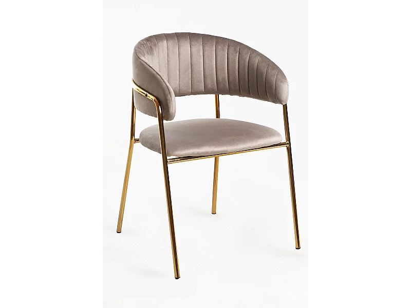 Sillas Comedor - Silla Moniel Golden Terciopelo - Gris oscuro