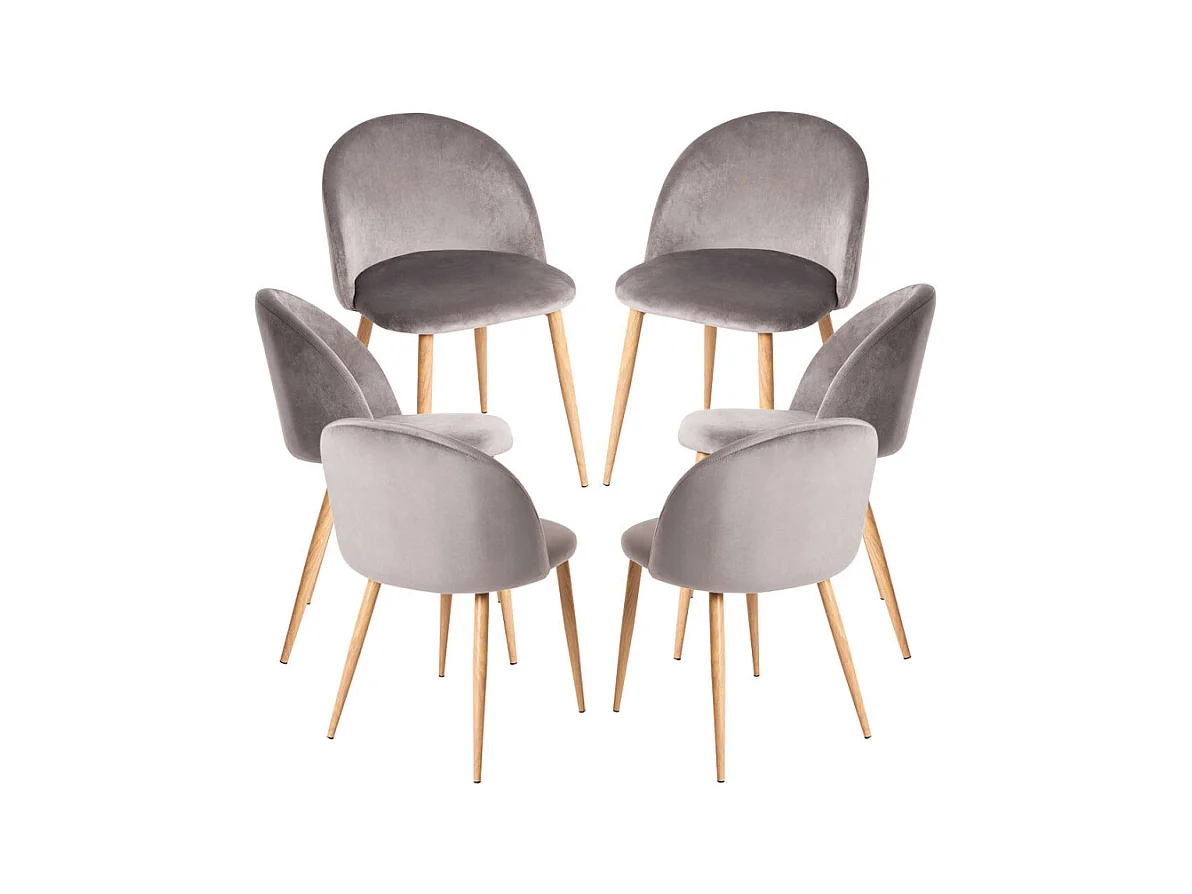 Packs Sillas Comedor - Pack 6 Sillas Vint Terciopelo - Gris
