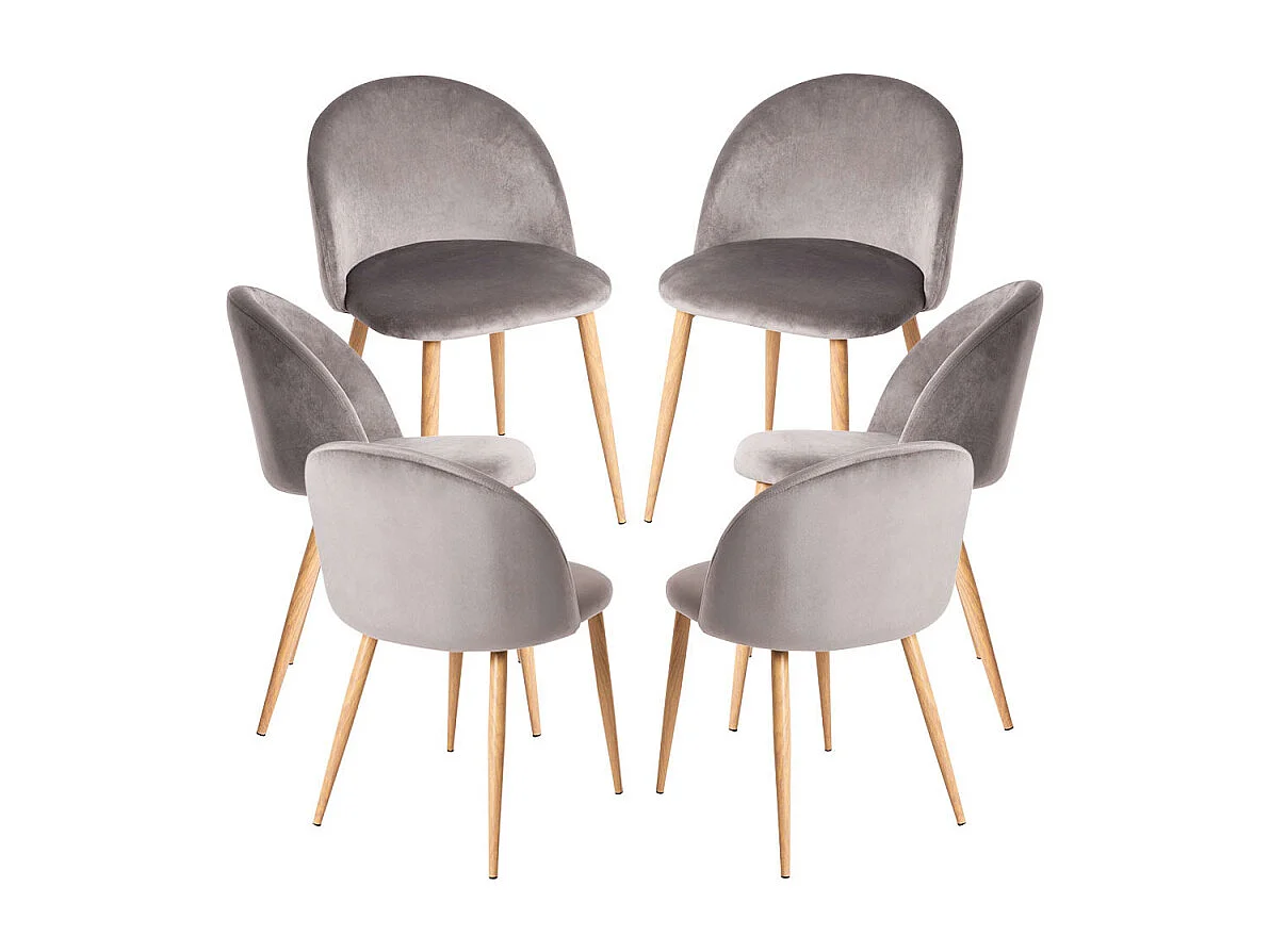Packs Sillas Comedor - Pack 6 Sillas Vint Terciopelo - Gris