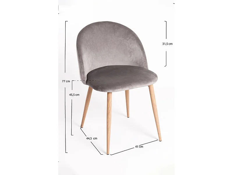 Packs Sillas Comedor - Pack 6 Sillas Vint Terciopelo - Gris