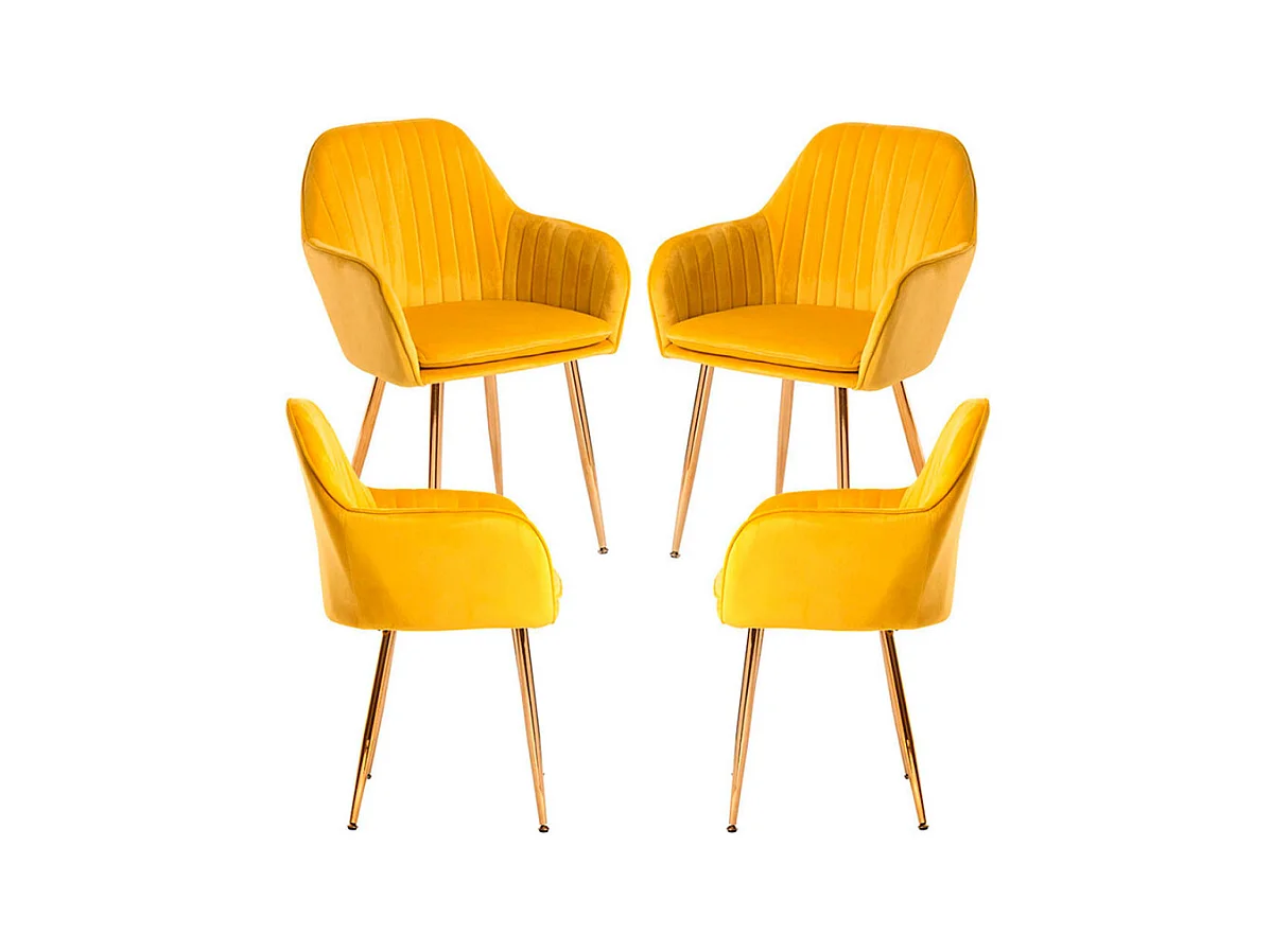 Packs Sillas Comedor - Pack 4 Sillas Chic Golden - Amarillo