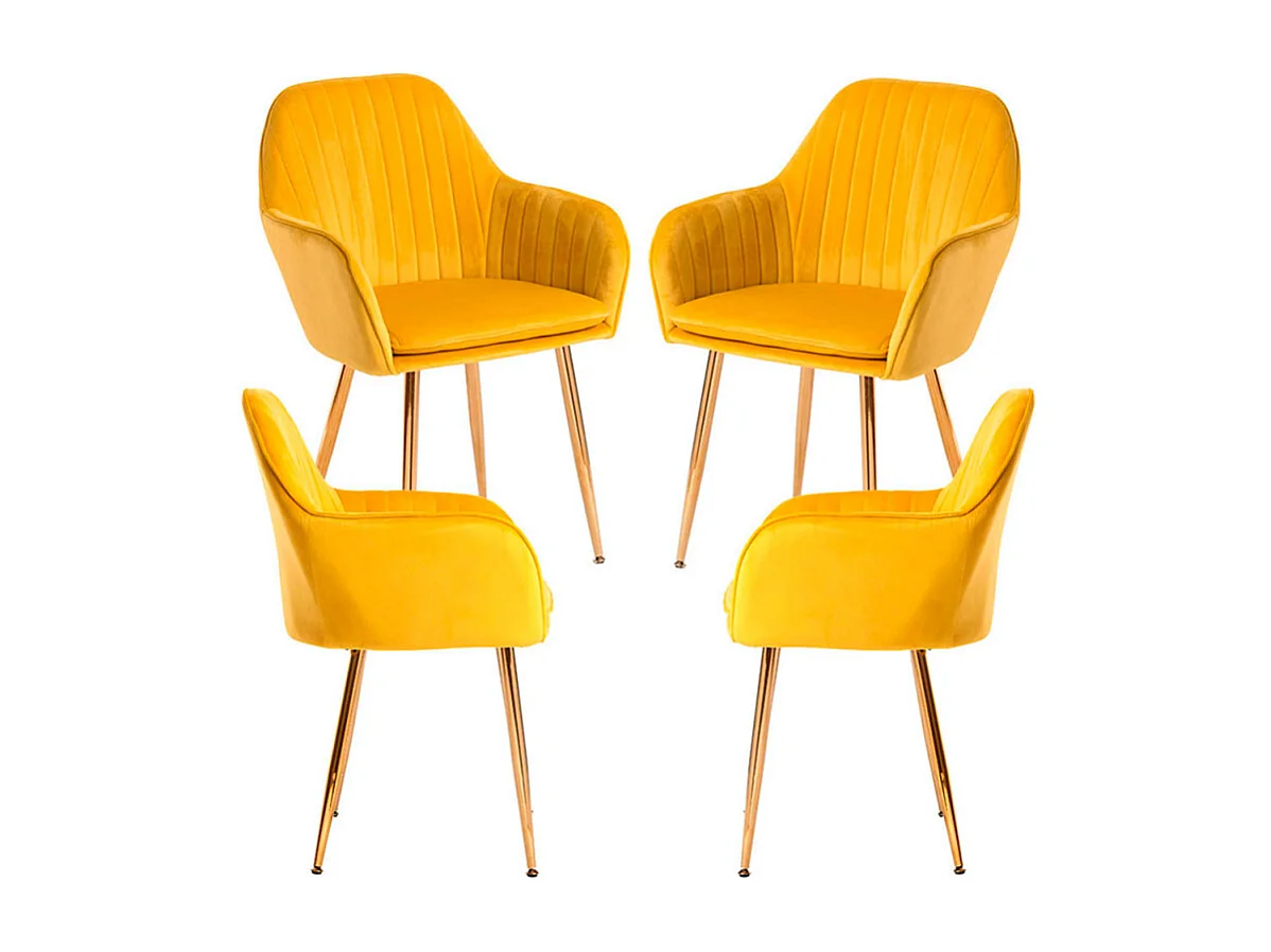 Packs Sillas Comedor - Pack 4 Sillas Chic Golden - Amarillo
