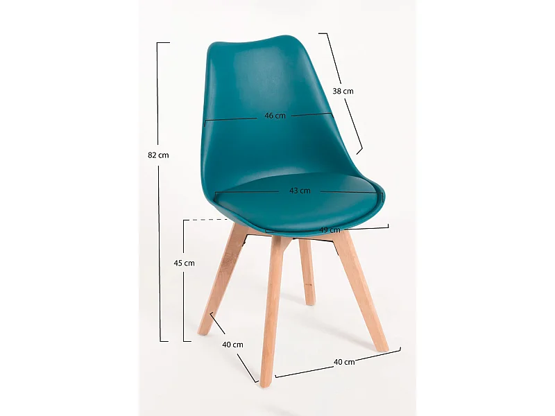 Packs Sillas Comedor - Pack 4 Sillas Synk Basic - Verde azulado