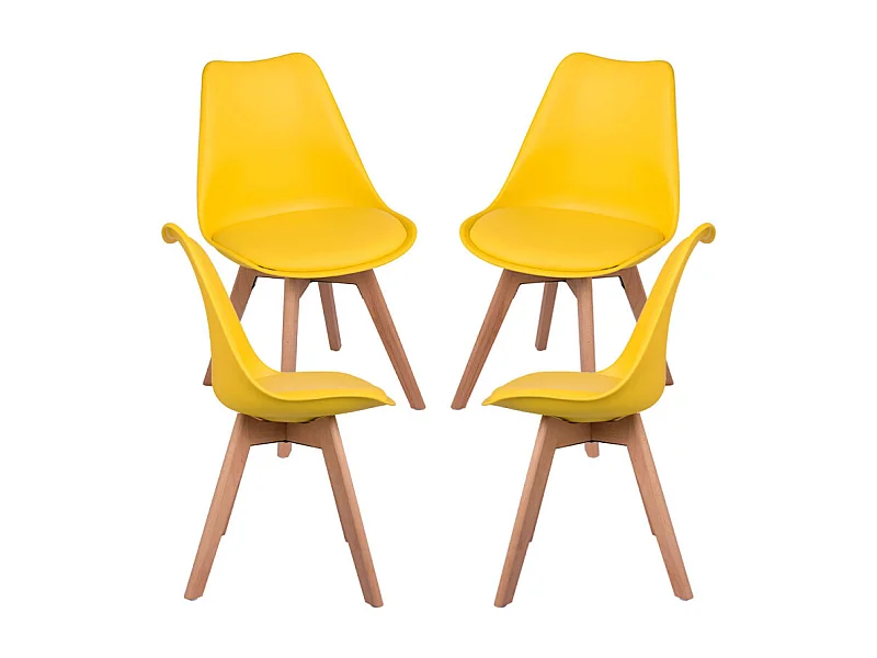 Packs Sillas Comedor - Pack 4 Sillas Synk Basic - Amarillo