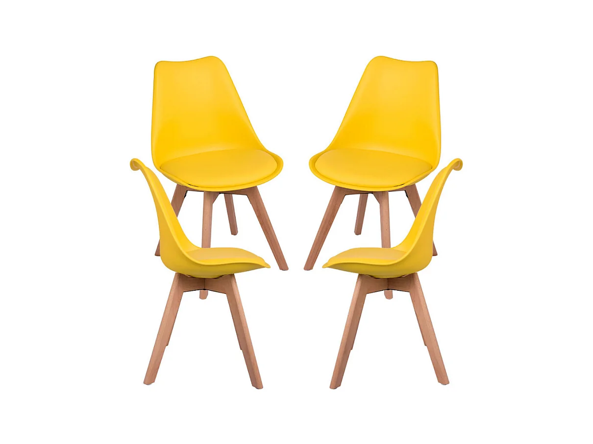 Packs Sillas Comedor - Pack 4 Sillas Synk Basic - Amarillo