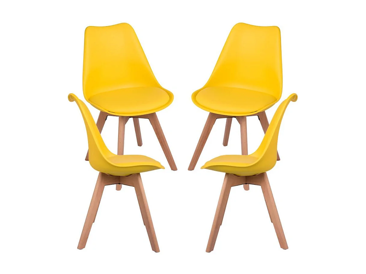 Packs Sillas Comedor - Pack 4 Sillas Synk Basic - Amarillo