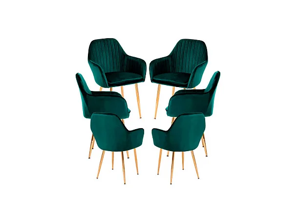 Packs Sillas Comedor - Pack 6 Sillas Chic Golden - Verde