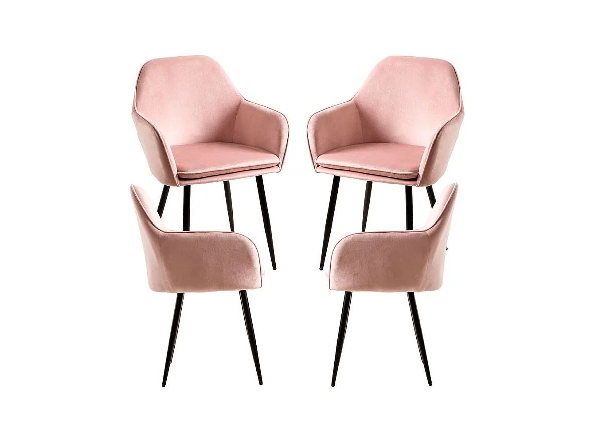 Packs Sillas Comedor - Pack 4 Sillas Chic Black - Rosa
