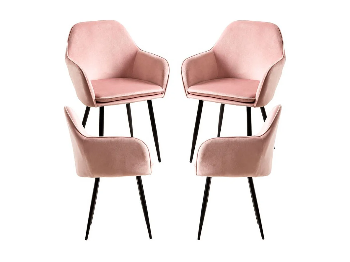 Packs Sillas Comedor - Pack 4 Sillas Chic Black - Rosa