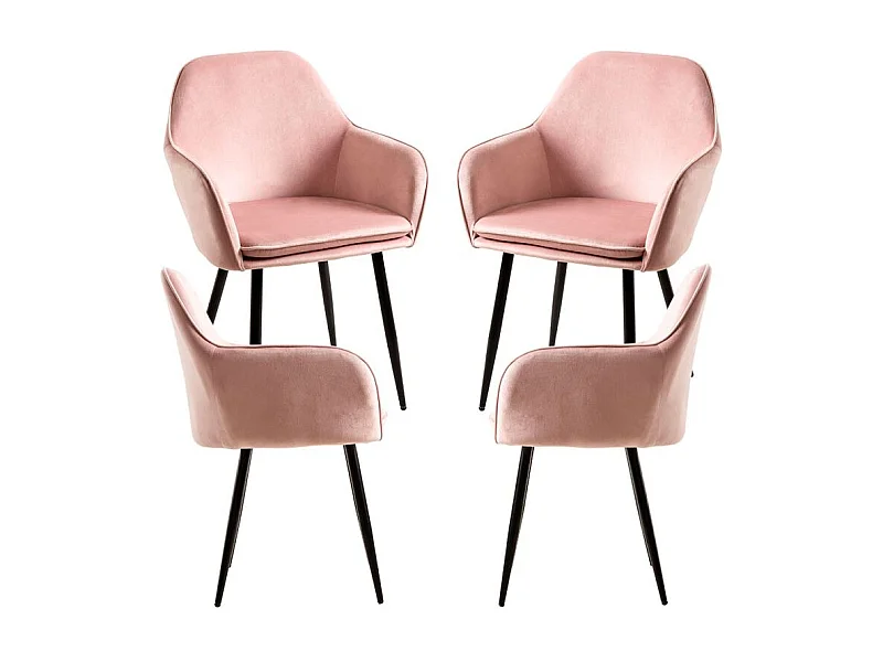 Packs Sillas Comedor - Pack 4 Sillas Chic Black - Rosa
