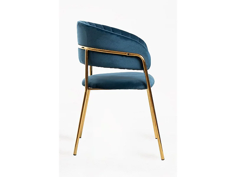 Sillas Comedor - Silla Moniel Golden Terciopelo - Azul