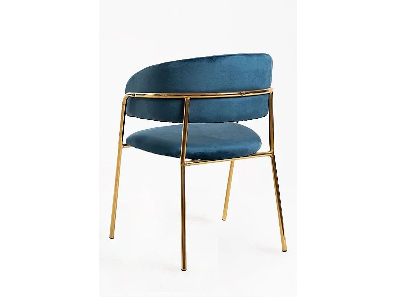 Sillas Comedor - Silla Moniel Golden Terciopelo - Azul