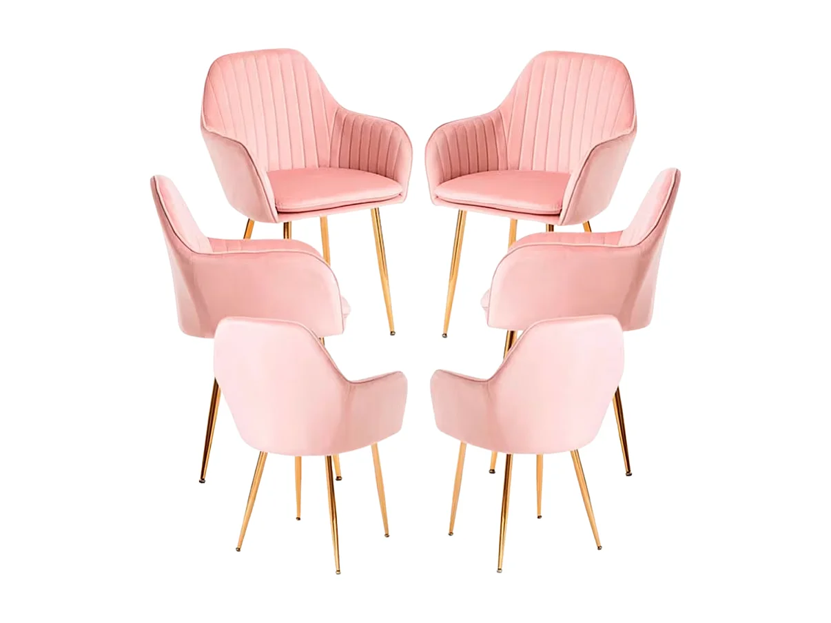 Packs Sillas Comedor - Pack 6 Sillas Chic Golden - Rosa