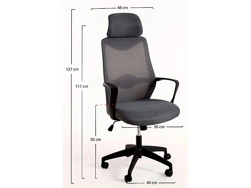 Silla de EscritorioGris Gomic - Máxima Ergonomía - Ideal para Escritorio y Gaming