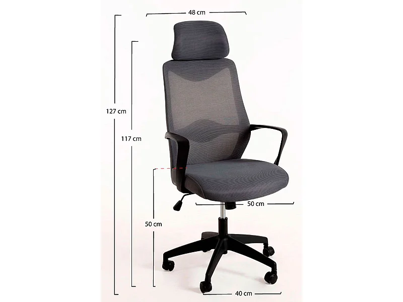 Silla de EscritorioGris Gomic - Máxima Ergonomía - Ideal para Escritorio y Gaming