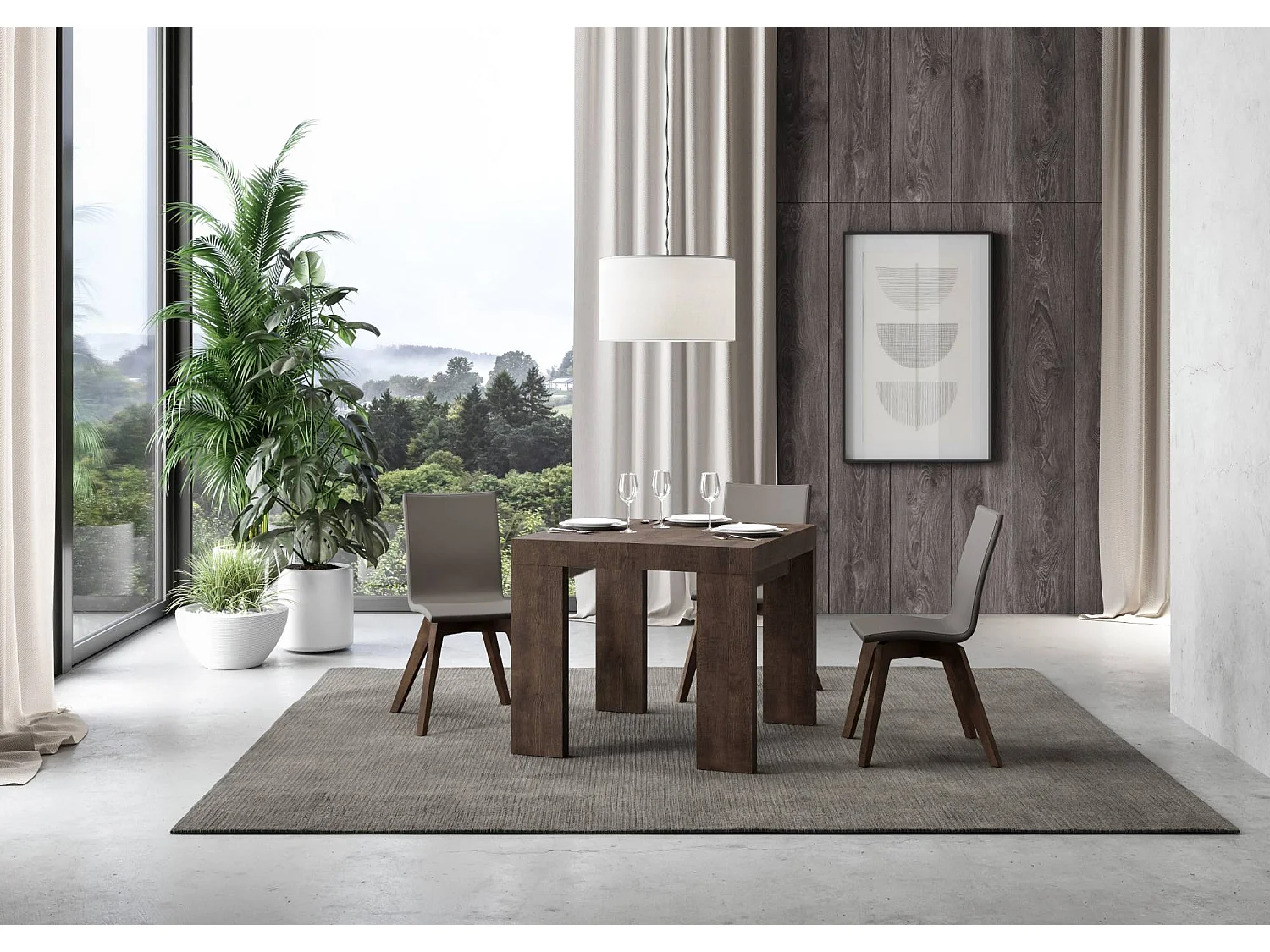 Ausziehtisch 90/246x90 cm Roxell Nussbaum