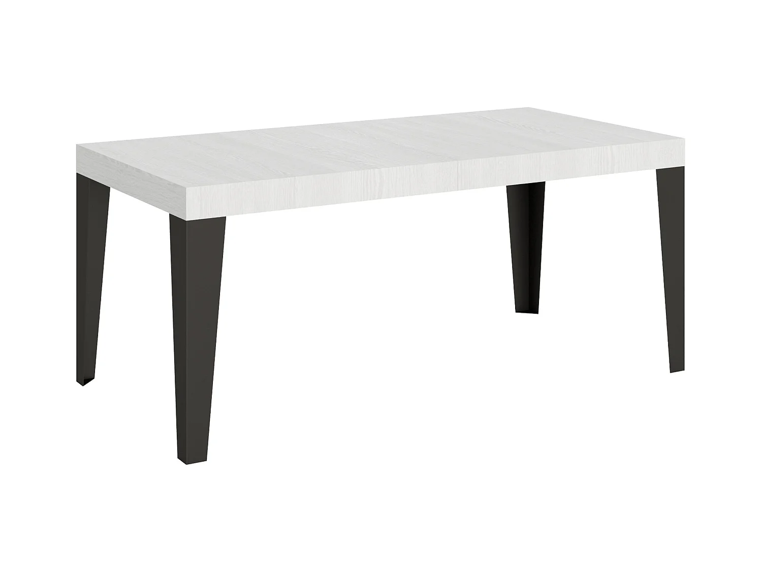 Table extensible 90x180/284 cm Flame Frêne Blanc cadre Anthracite