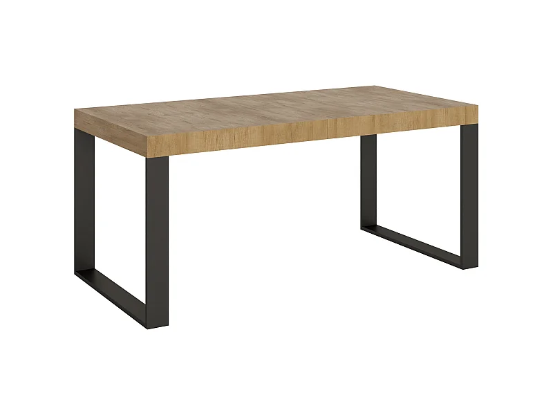 Ausziehbarer Tisch 90x180/440 cm Tecno Quercia Natura Anthrazit-Gestell